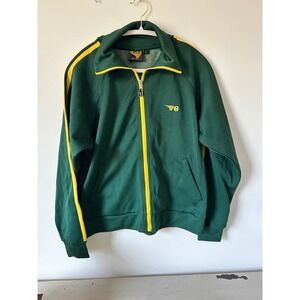 Gola Track Jacket Green Yellow Stripe Full Zip Athletic Mens Size L